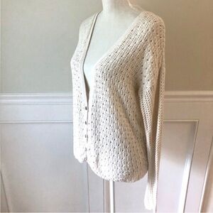 Lucky Brand Sweater V-neck Buttons Long Sleeve XL Cotton Cardigan